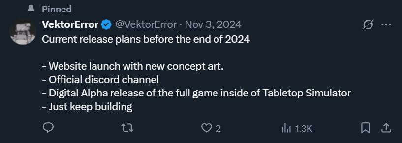 Pinned X post from November 3, 2024